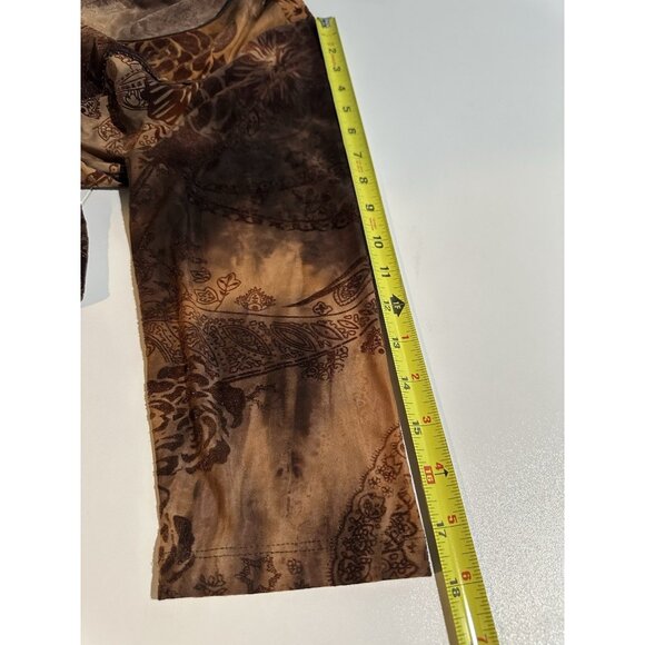 Sami and Jo Corset Top Size XL Brown Fairy Grunge goblincore Velvet Burnout Mesh - Picture 10 of 12